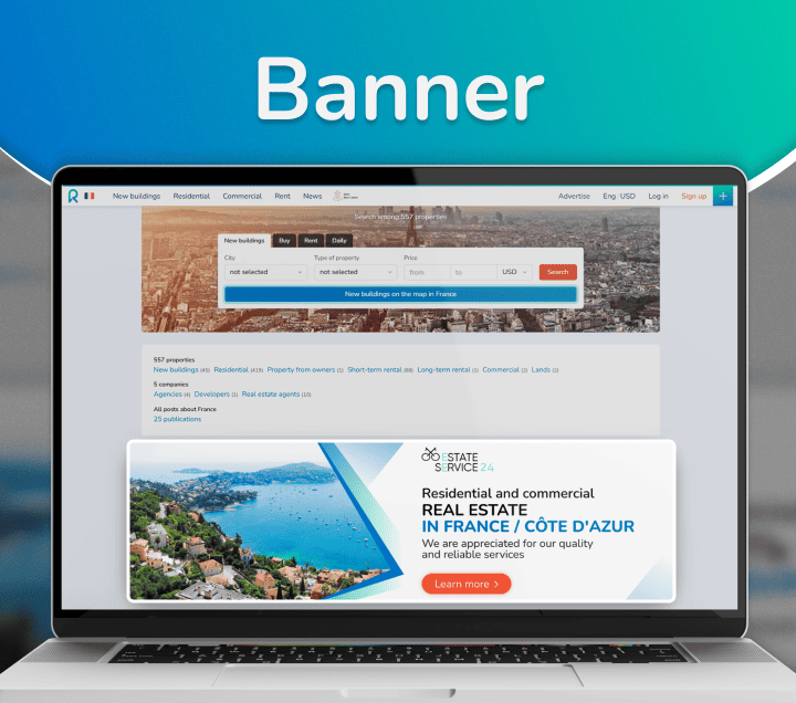 Banner on the main page of the country